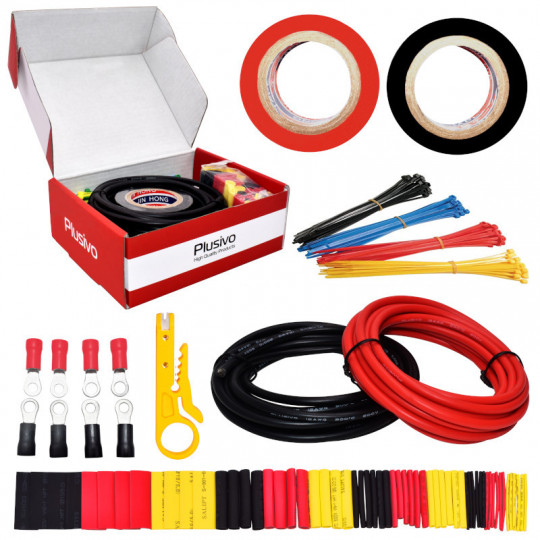 12AWG Hook up Wire Kit - 600V Tinned Stranded Silicone Wire of 2 Different Colors x 3m (9 ft) each