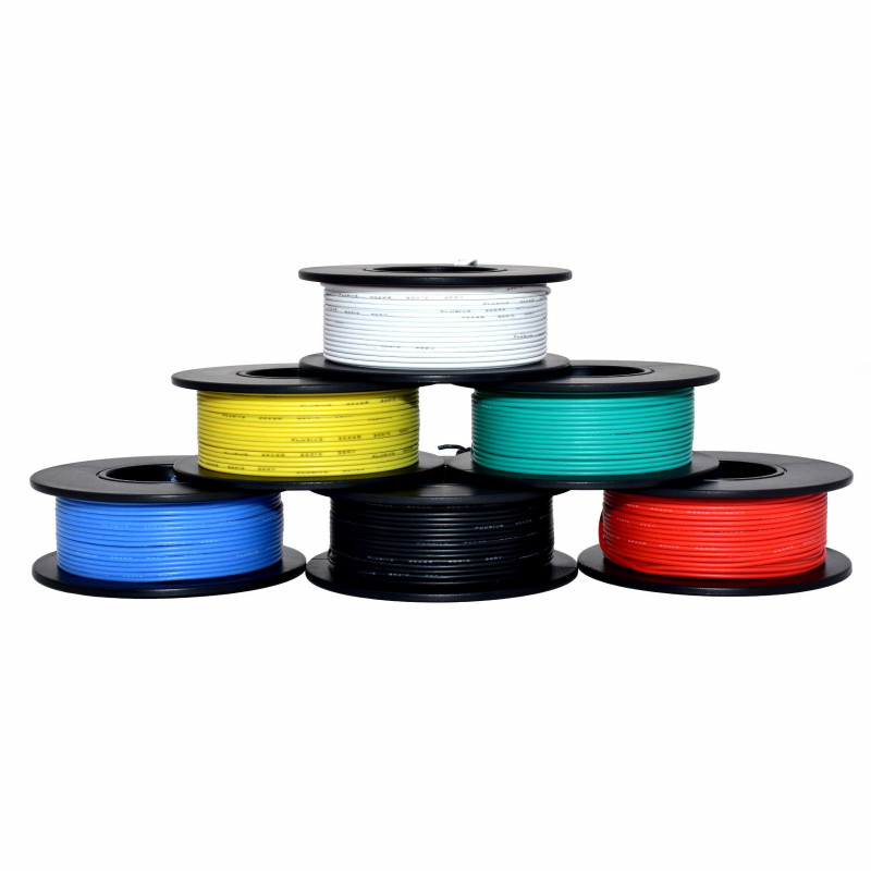 CBAZY Hook Up Wire Kit (Stranded Wire Kit) 30 Gauge Flexible Silicone Rubber Electric Wire 6 Colors 32.8 Feet Each 30 AWG