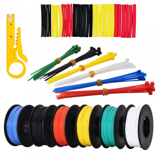 18AWG Hook up Wire Kit -  Pre-Tinned Solid Core Wire of 6 Different Colors  x 5m (16ft) each