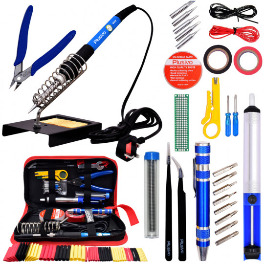 Plusivo Soldering Kit (UK Plug) With Diagonal Wire Cutter